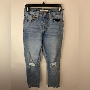 LEVIS Wedgie Straight Jeans Distressed Size 25 Width 28 Length